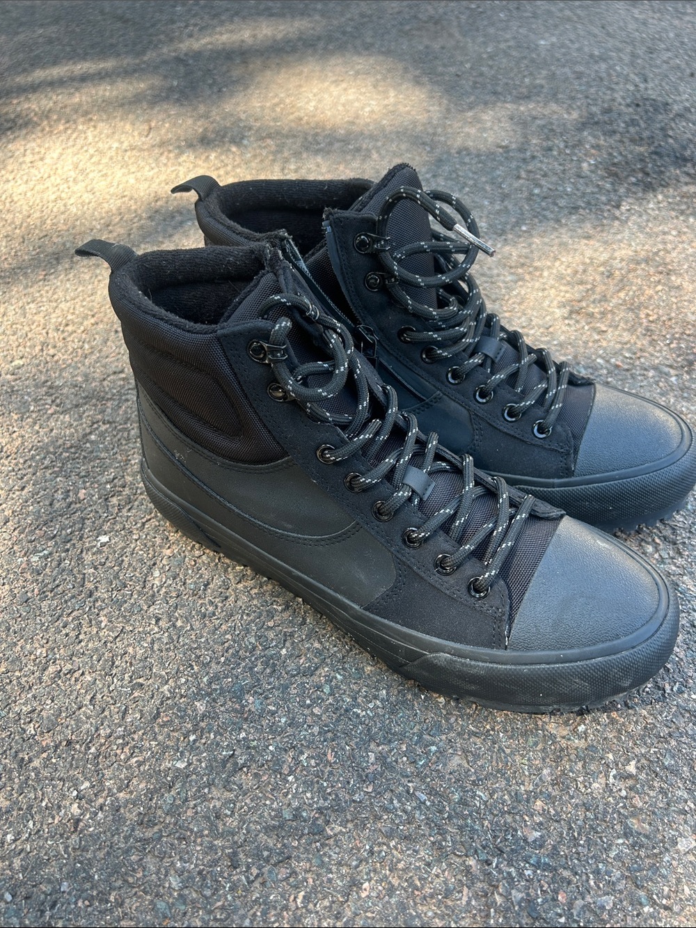 Call It Spring Men's Black High-Top Canvas Lace-Up Sneakers